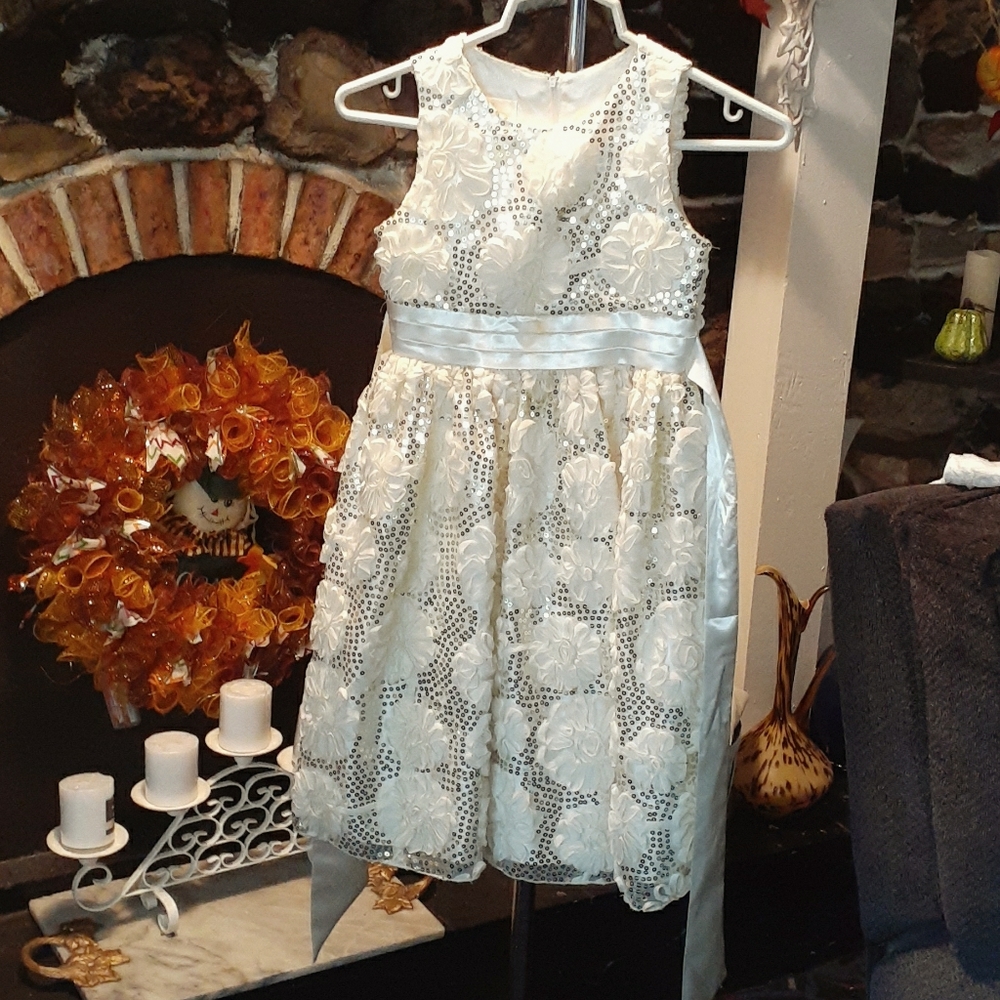 Sleeveless American Princess flowers$sequins Dress